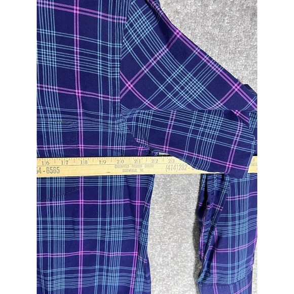 J Crew Tartan Plaid Long Sleeve Button Down Shirt Mens Size Medium Blue Pink - Picture 8 of 9